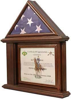 Flag Display Case with Certificate & Document Holder Frame by The Military Gift Store