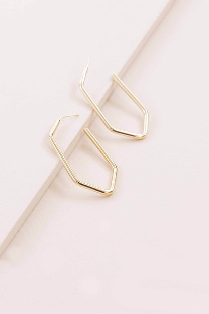 Geometric Drop Hoop Earrings