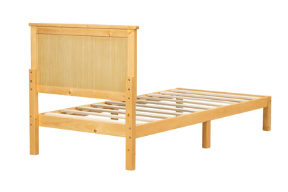 Platform Twin Bed with Headboard,Natural