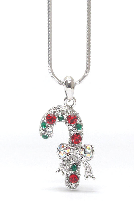 Christmas Candy Cane Necklace by Fashion Hut Jewelry