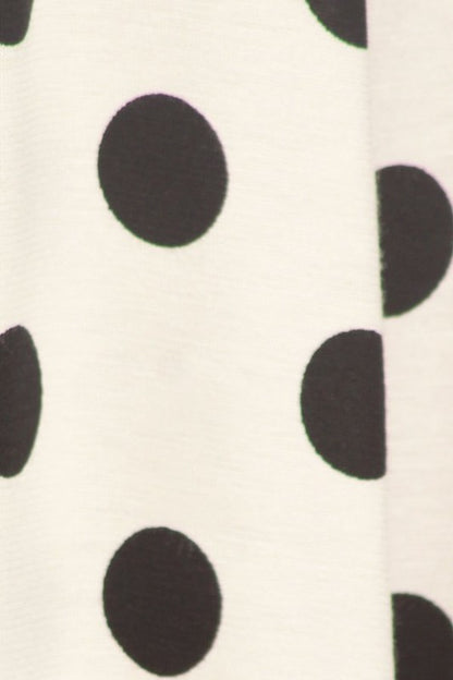 Paneled polka dot a-line midi dress