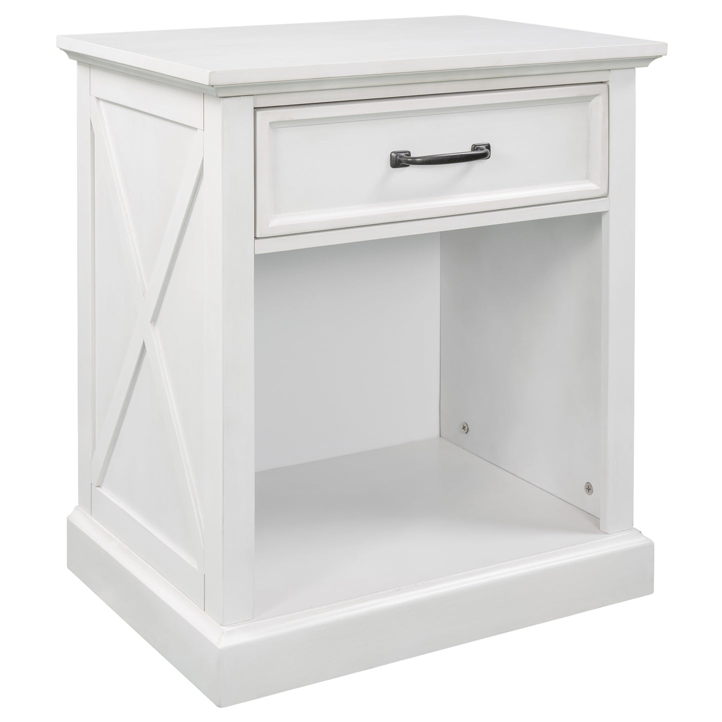 Modern Wooden Nightstand with Drawers Storage for Living Room/Bedroom, White
