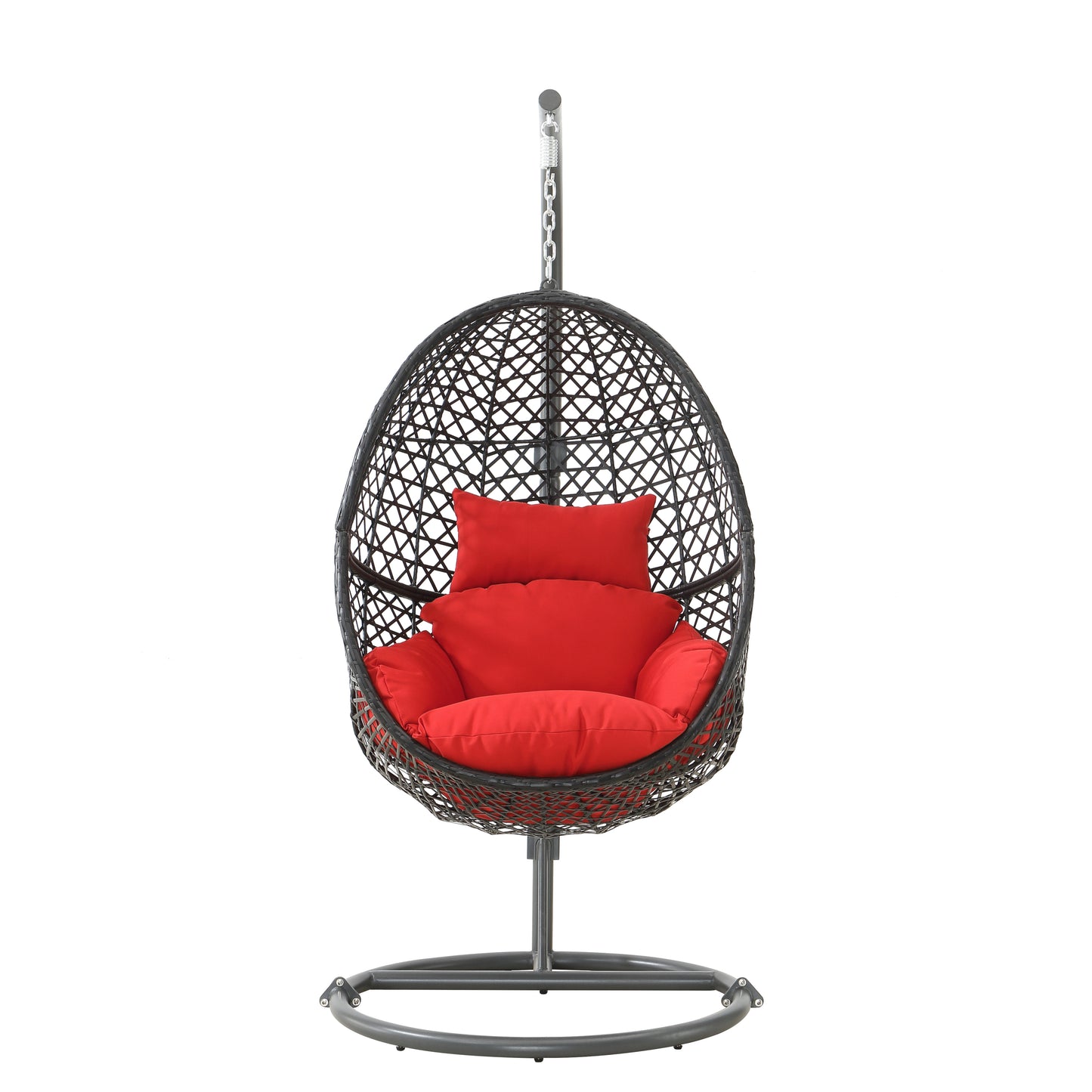 Patio PE Rattan Swing Chair With Stand for Balcony, Courtyard