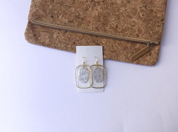 Ivory Acrylic Chandelier Earrings