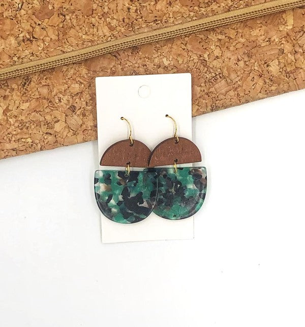 Jade Acrylic and Wood Deco Drops