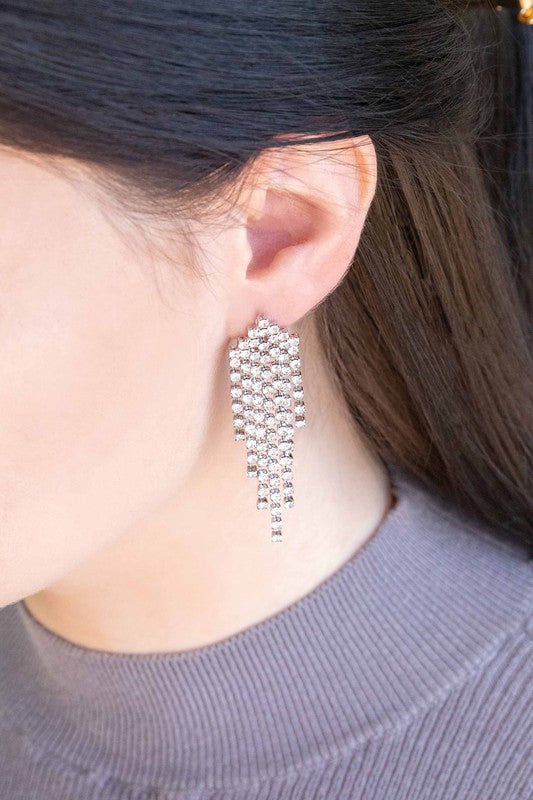 Rhinestone Tassel Earrings