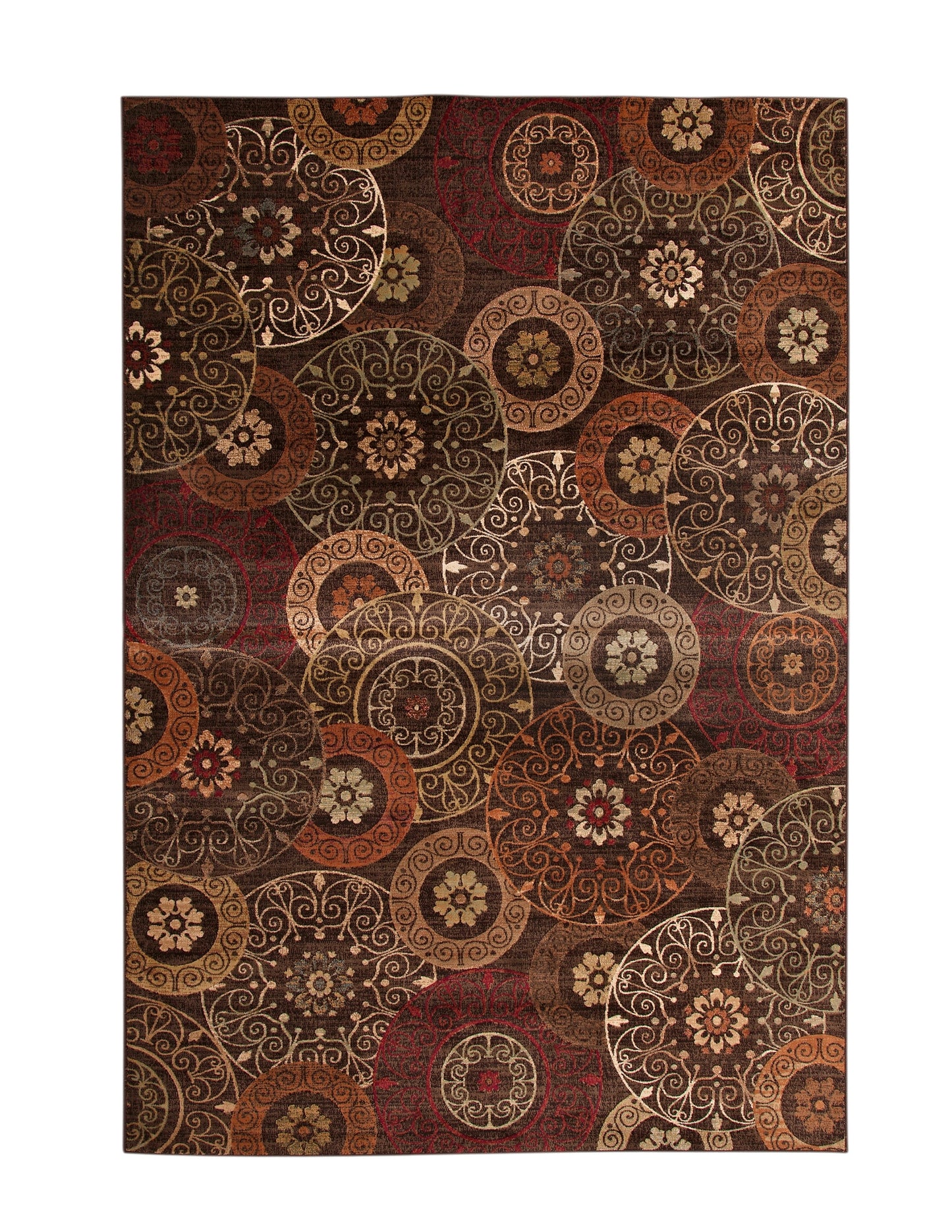 Lundy Rust/Brown/Ivory Area Rug 5x8