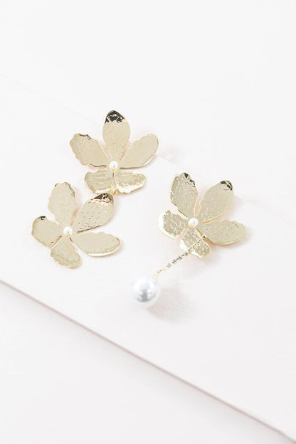 Golden Flower Drop Earrings