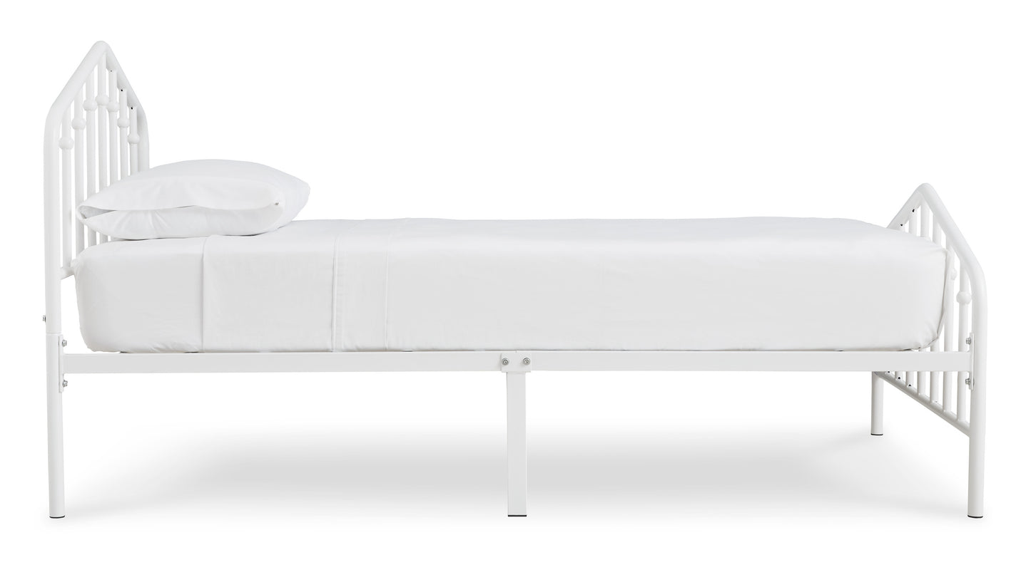 Ashley Trentlore White Contemporary Twin Metal Bed B076-671