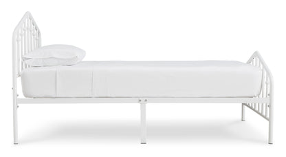 Ashley Trentlore White Contemporary Twin Metal Bed B076-671