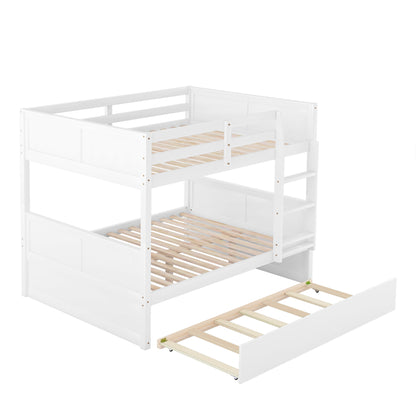 Full Over Full Bunk Bed with Twin Size Trundle, White ( old sku: LP000250AAK )