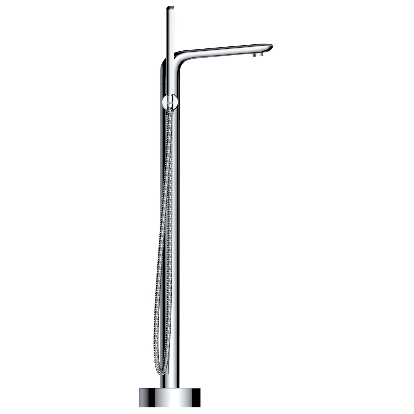 2 Spouts With Hand Shower Double Handle Floor Mounted Clawfoot Freestanding Faucet, Tub Faucet,Chrome