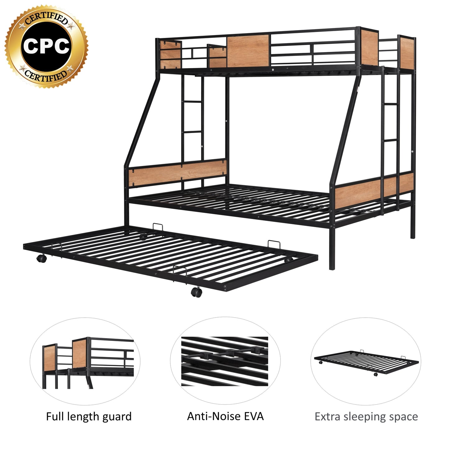 TWIN OVER FULL BUNK WITH TRUNDLE (old sku: W42737495)