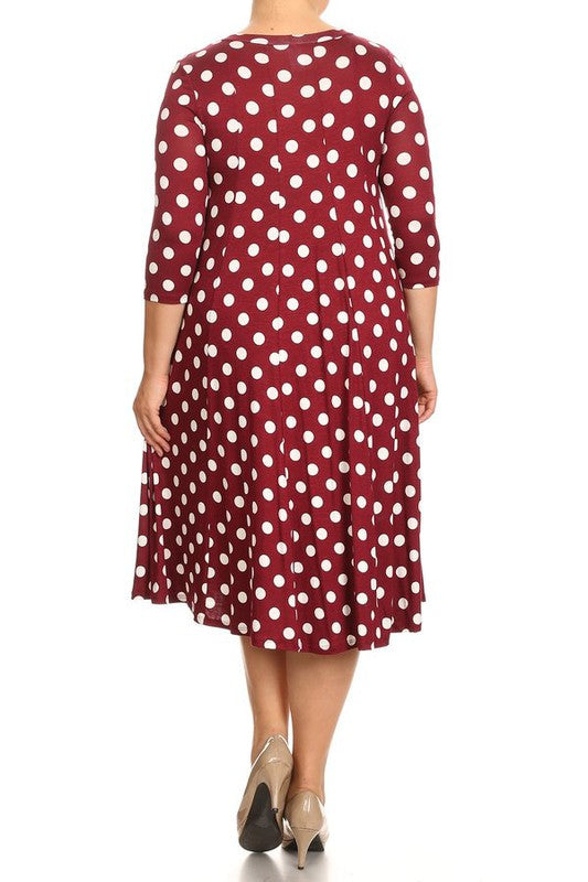 Polka dot midi dress in relaxed fit