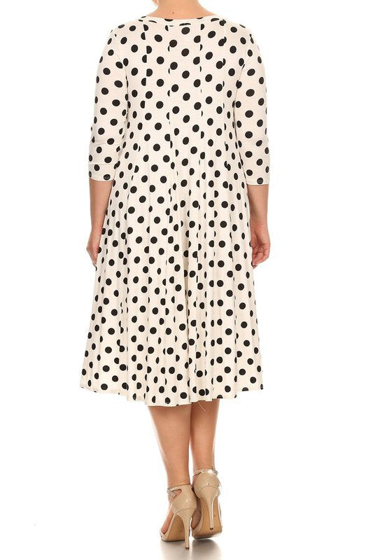 Polka dot midi dress in relaxed fit