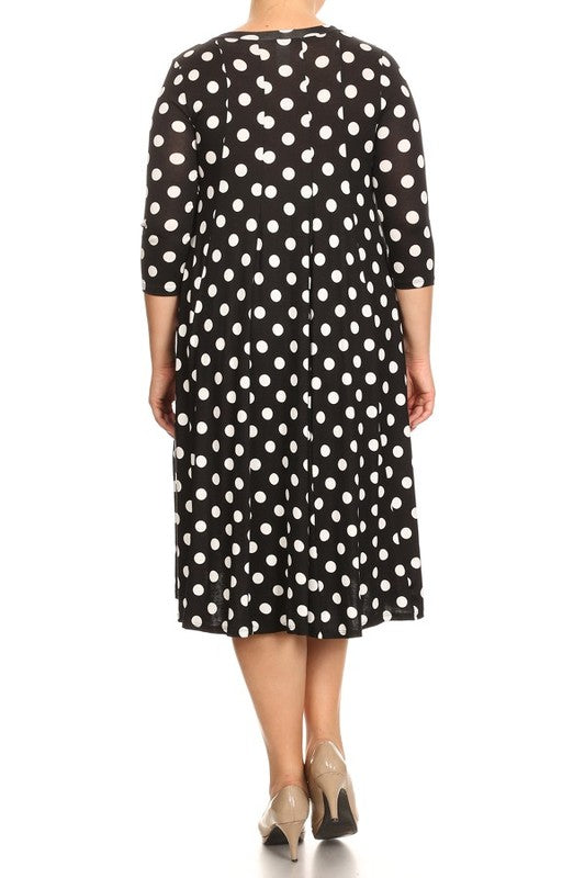 Polka dot midi dress in relaxed fit