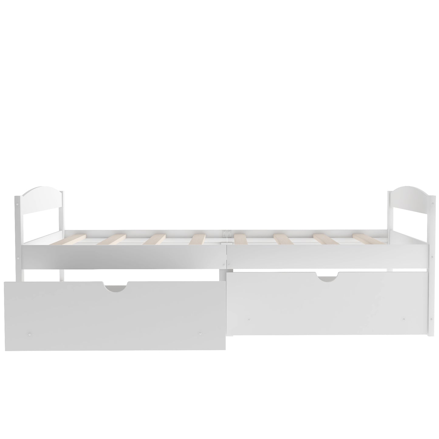 Twin size platform bed, with two drawers, white（New）