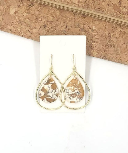 Mustard Acrylic Teardrop Chandelier Earrings