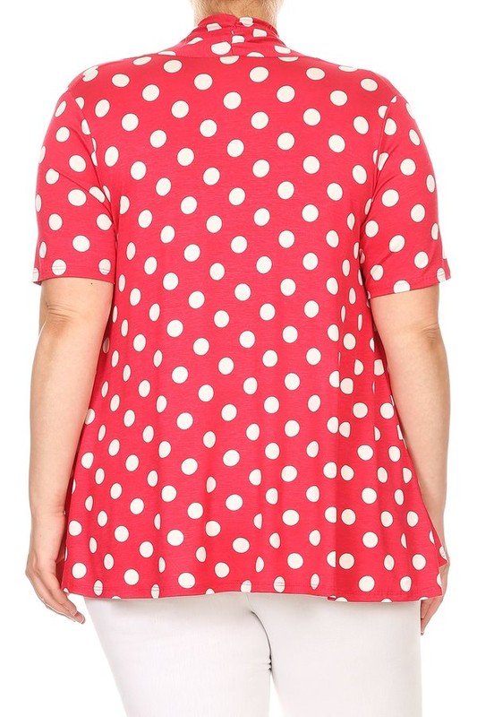 Polka dot Open Front Short sleeve cardigan