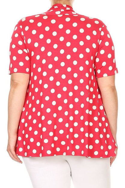 Polka dot Open Front Short sleeve cardigan