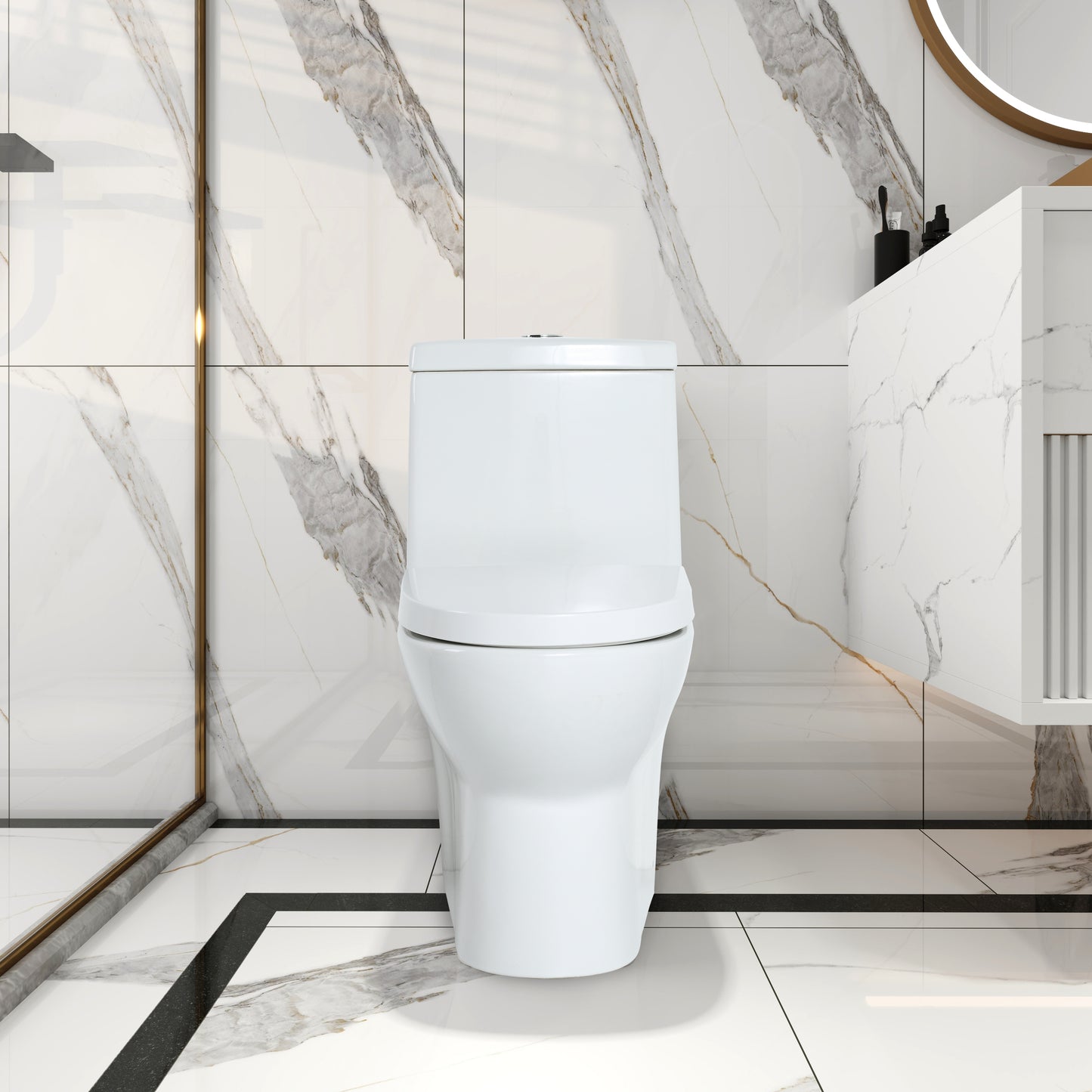 Ceramic One Piece Toilet 28 Inch Length With Soft Close Seat(G-lemon SKU:BTC153MOWH)