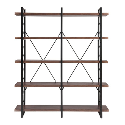 [VIDEO] Home Office 5 Tier Bookshelf, X Design Etageres Storage Shelf, Industrial Bookcase for Office with Metal Frame