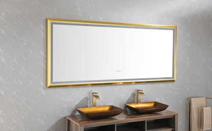 LTL needs to consult the warehouse address84in. W x 34 in. H Oversized Rectangular Brushed gold Framed LED Mirror Anti-Fog Dimmable Wall Mount Bathroom Vanity Mirror 
 HD Wall Mirror