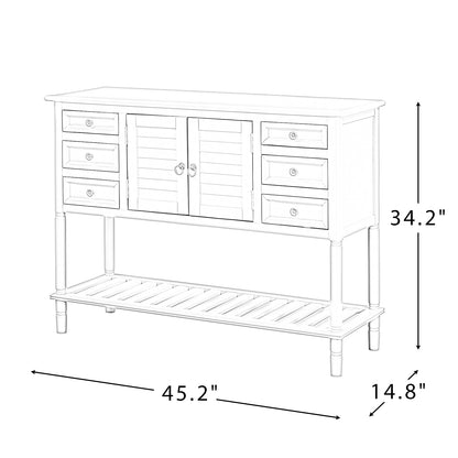 Liber 45.2” Wide Buffet Table with 6 Drawers