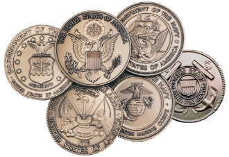 Military Service Medallions in Solid Brass. by The Military Gift Store