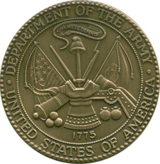 Army Service Medallion, Brass Army Medallion. by The Military Gift Store