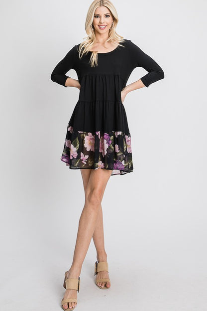 A Tiered Loose Fit Shift Dress