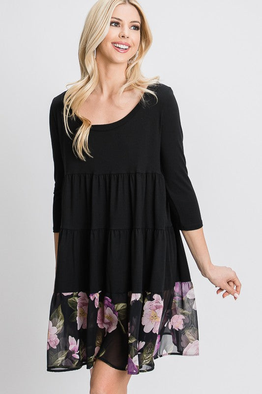 A Tiered Loose Fit Shift Dress