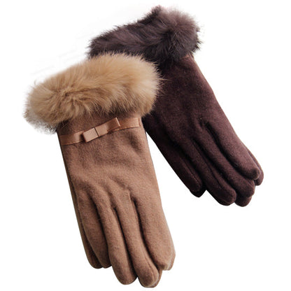 Kitten Mittens Faux Fur Lining Touch Smart Gloves by VistaShops