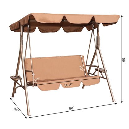 Outdoor Yard Swing chair with cushion , coffee