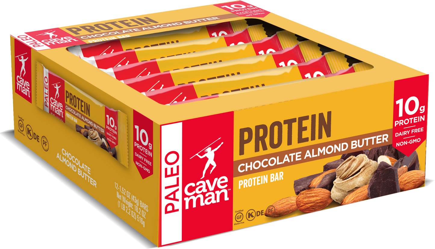 Chocolate Almond Butter Protein Bars by Caveman Foods