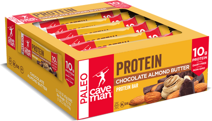 Chocolate Almond Butter Protein Bars by Caveman Foods