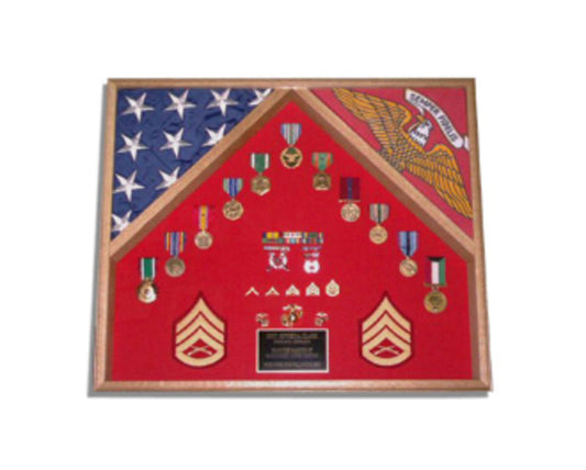 2 Flag Military Shadow Box. by The Military Gift Store