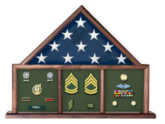 Flag and Medal Display Case, Shadow Box, Combination Flag/Medal by The Military Gift Store