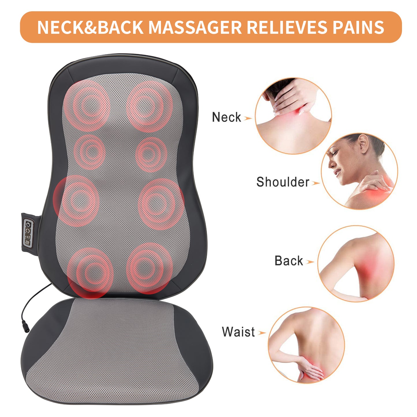 12 massage nodes，full set massage pad,Thai massage car cushion