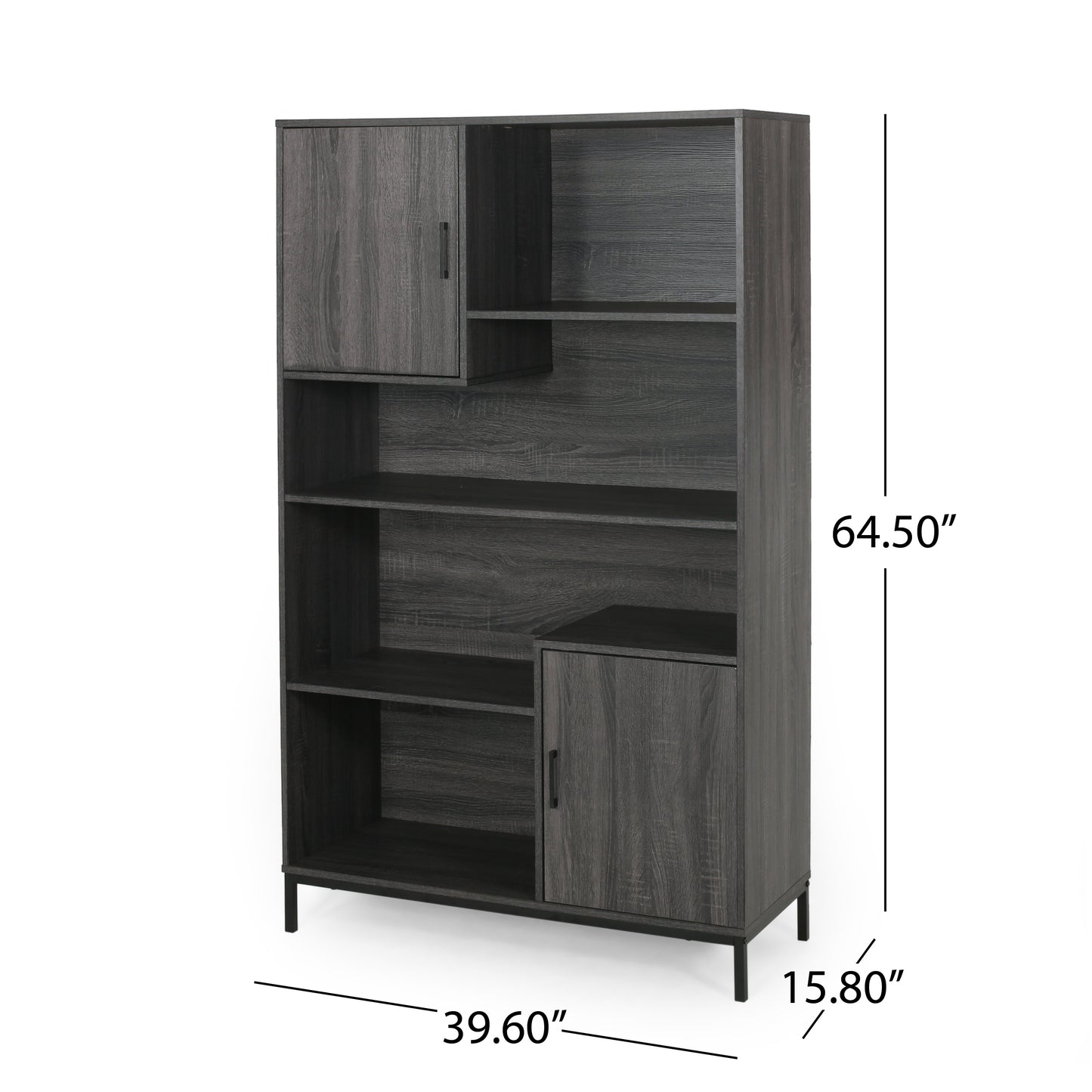 Joaquin Bookcase With Storage Cabinet