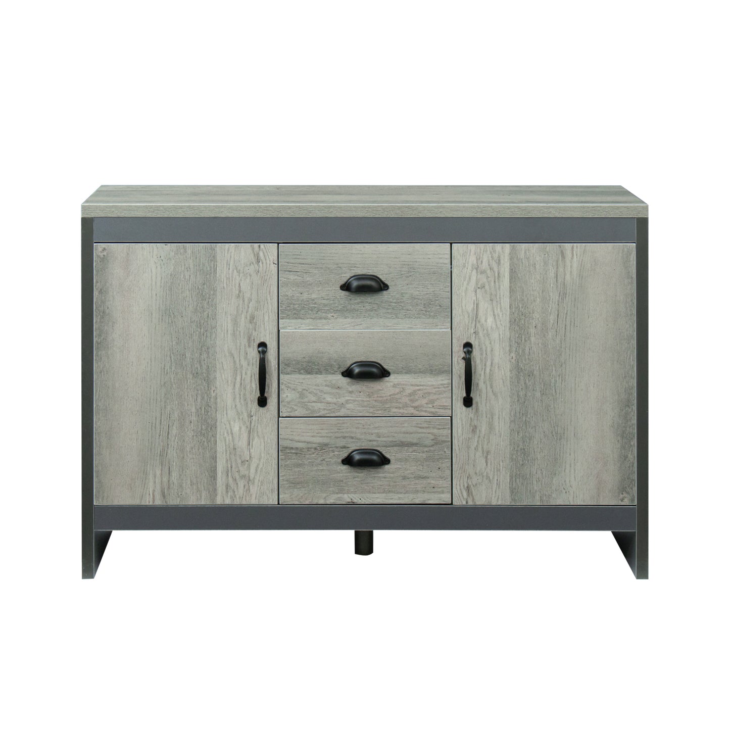 Side cabinet for dining room, kitchen, double doors with drawers