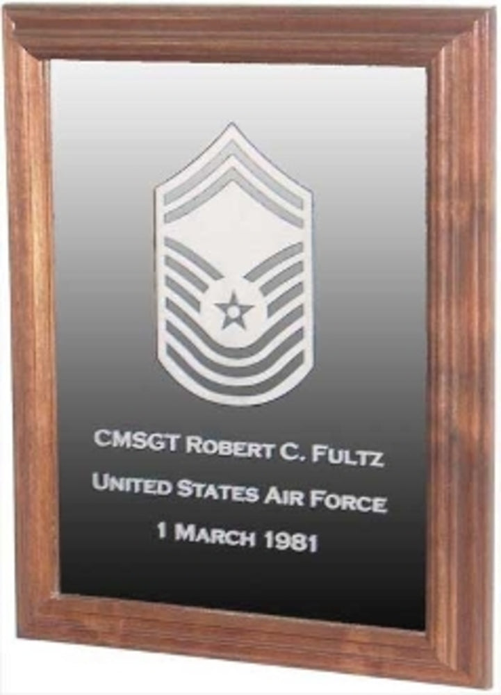 Military Laser Engraved Rank Insignia Mirror Frame. by The Military Gift Store