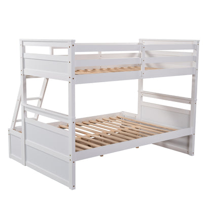 Twin over Full Bunk Bed with Storage - White(OLD SKU :LP000022AAK)