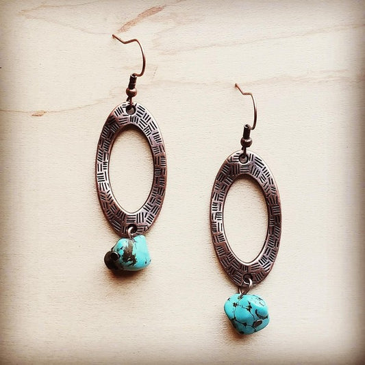 Blue Turquoise Drop Earrings