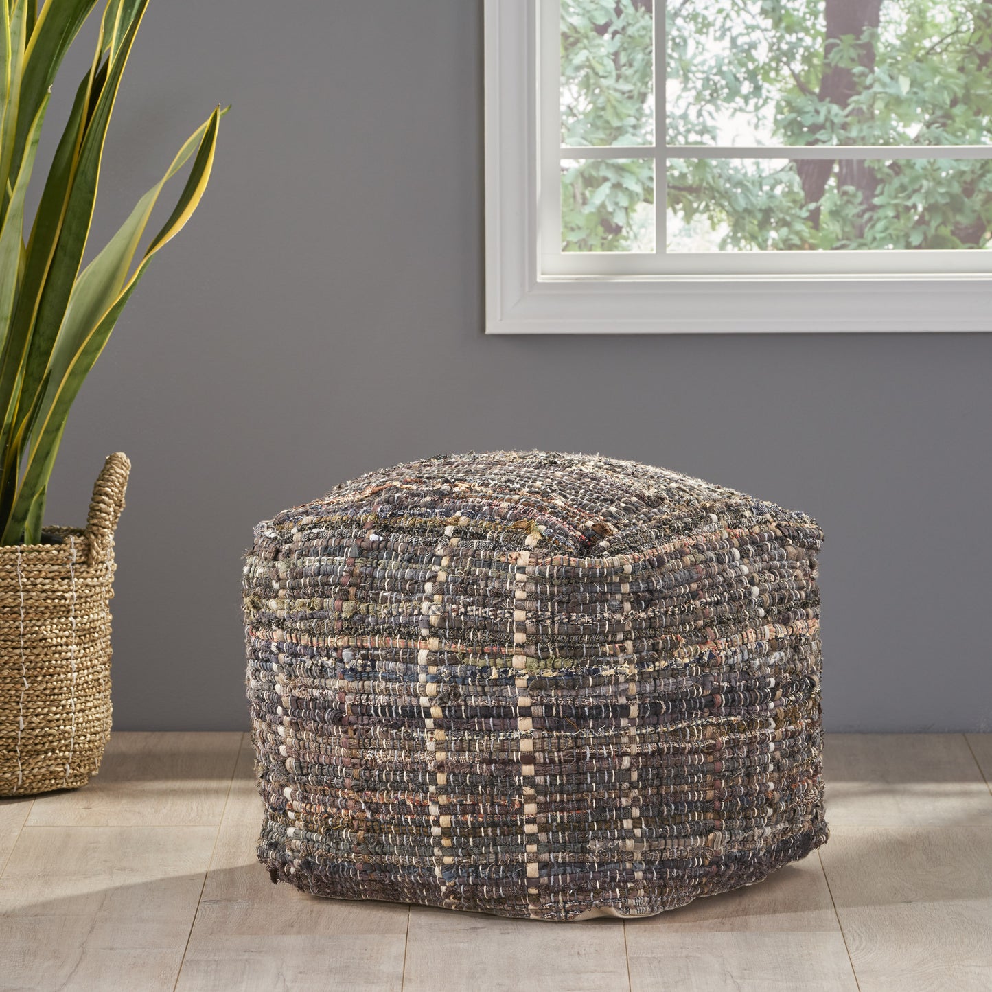 Kamil Handcrafted Boho Fabric Pouf