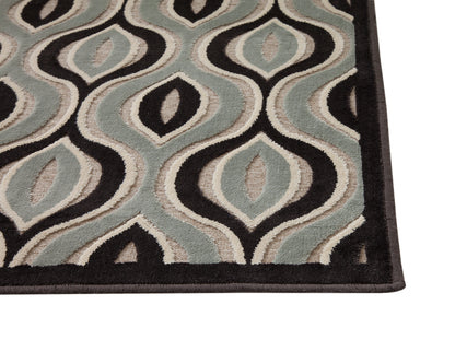 Davlin Black/Aqua/Grey Area Rug 5x8