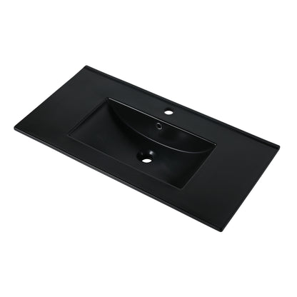 36 Inch Black Cermic Bathroom Vanity Top Sink