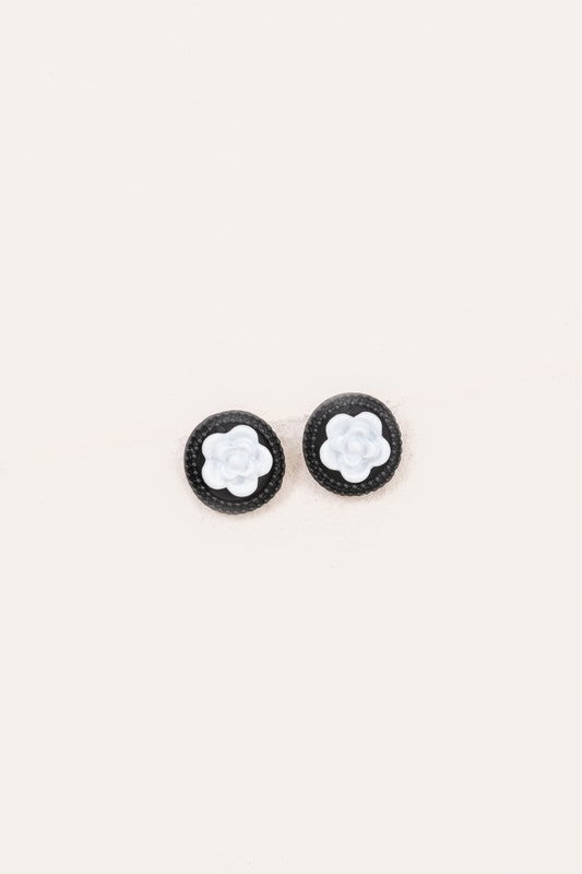 Noir Rose Stud Earrings