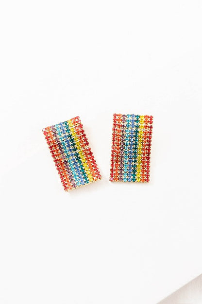 Wavy Rainbow Bar Earrings