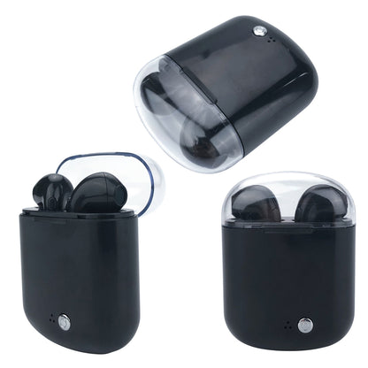 Clear Top Dual Chamber Wireless Bluetooth Earphones With Charging Box by VistaShops